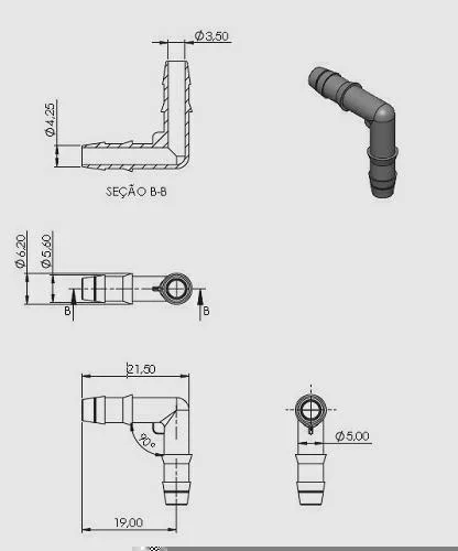 CONECTOR L MANGUEIRA PARA-BRISA/COMBUSTIVEL BRANCO