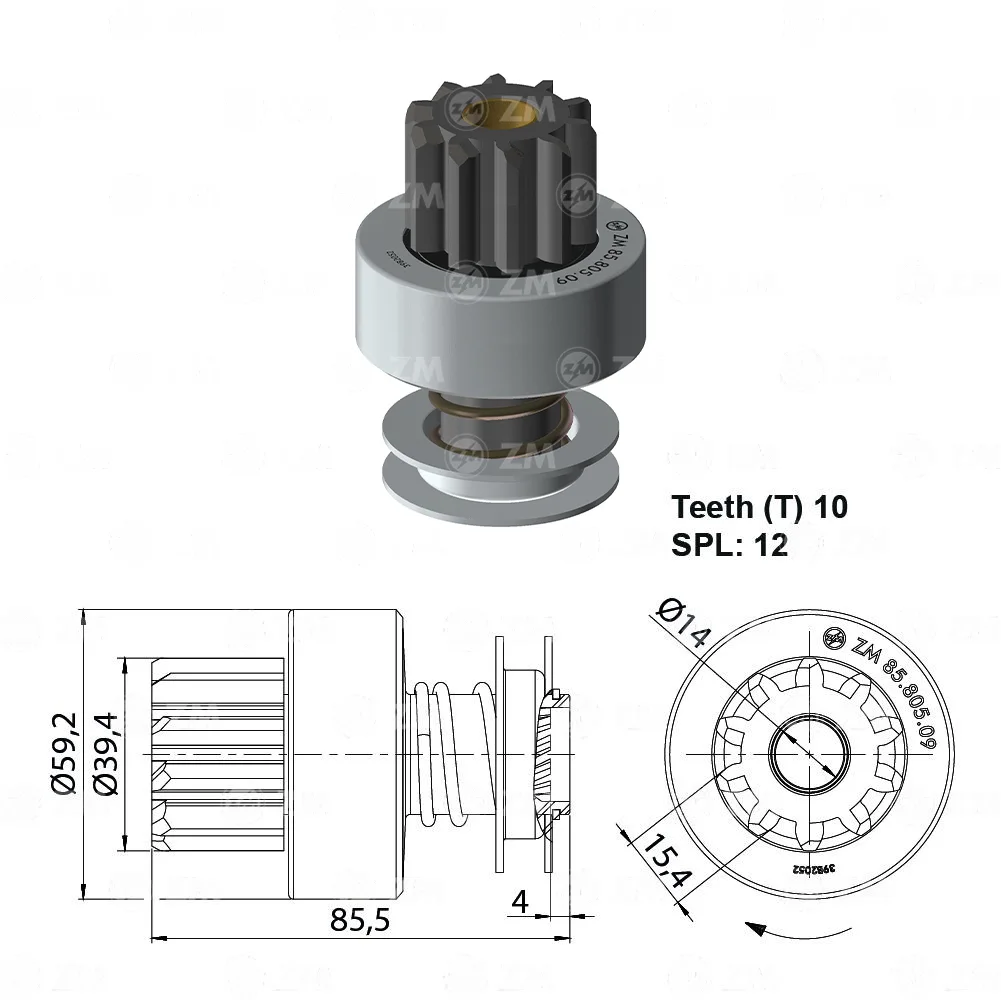 Impulsor de Partida ZM 85.805.09 ZM 8580509