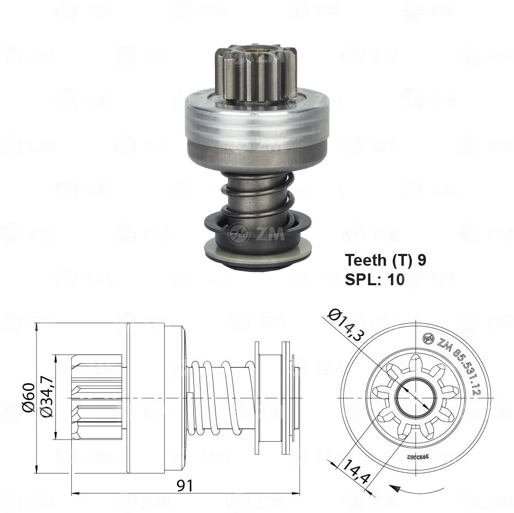 Impulsor de Partida ZM 85.531.12 ZM 8553112