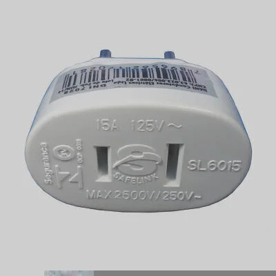 Adaptador Univ. 2P Chato p/ Redondo 10A 127/250VAC