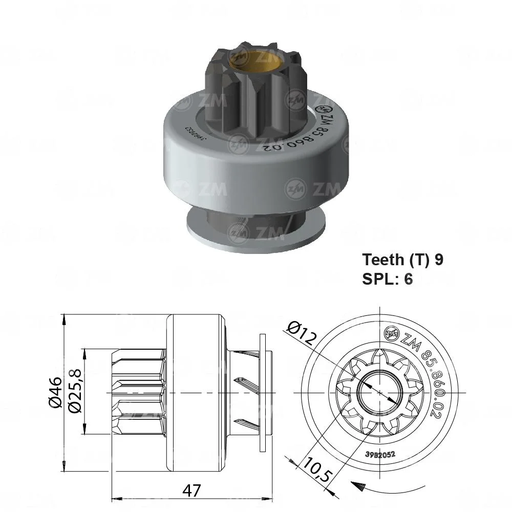Impulsor de Partida ZM 85.860.02 ZM 8586002