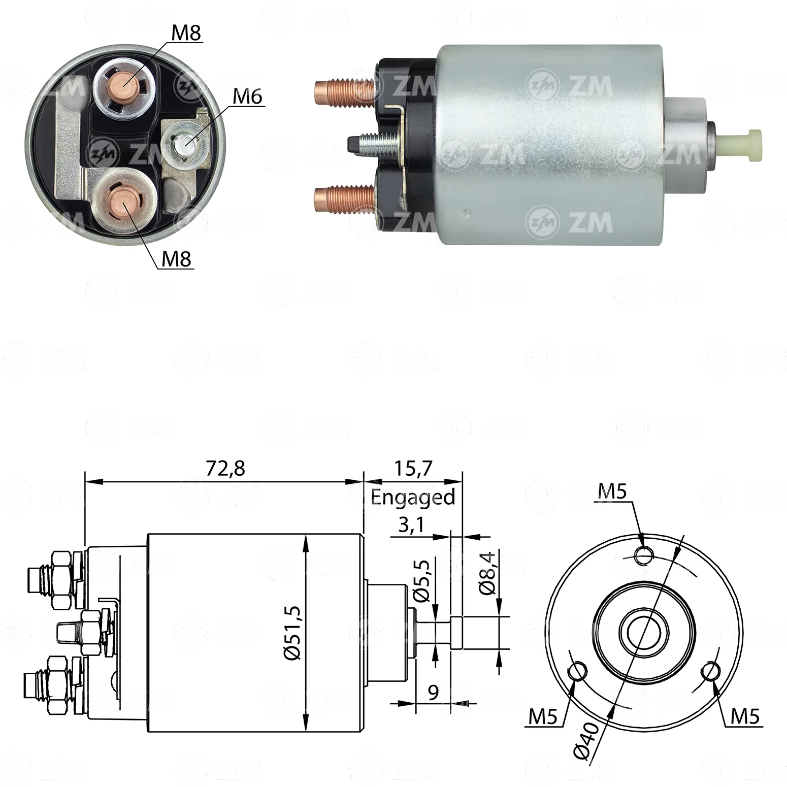 Relé de Partida ZM 865 ZM 865