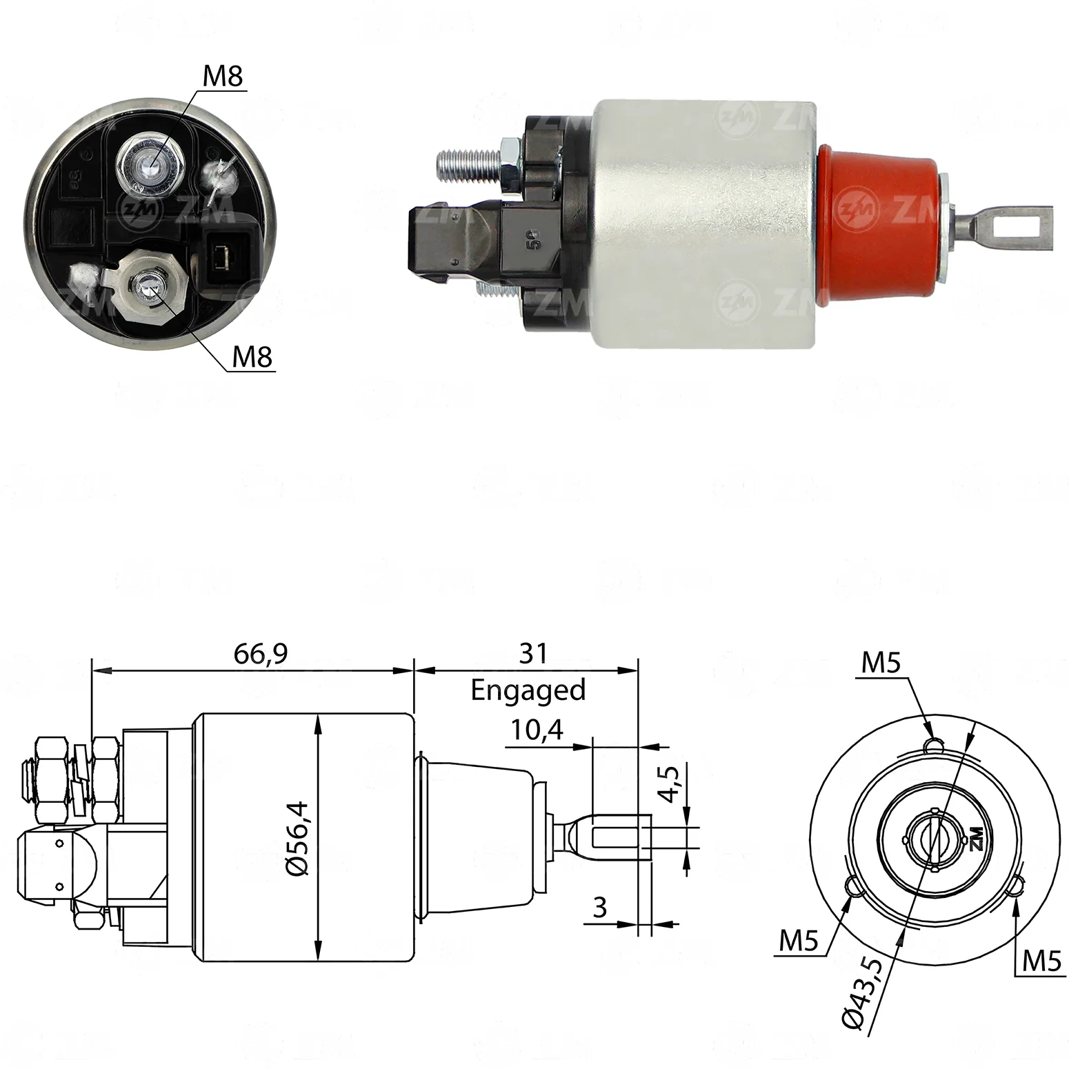 Relé de Partida ZM 3-972 ZM 3972