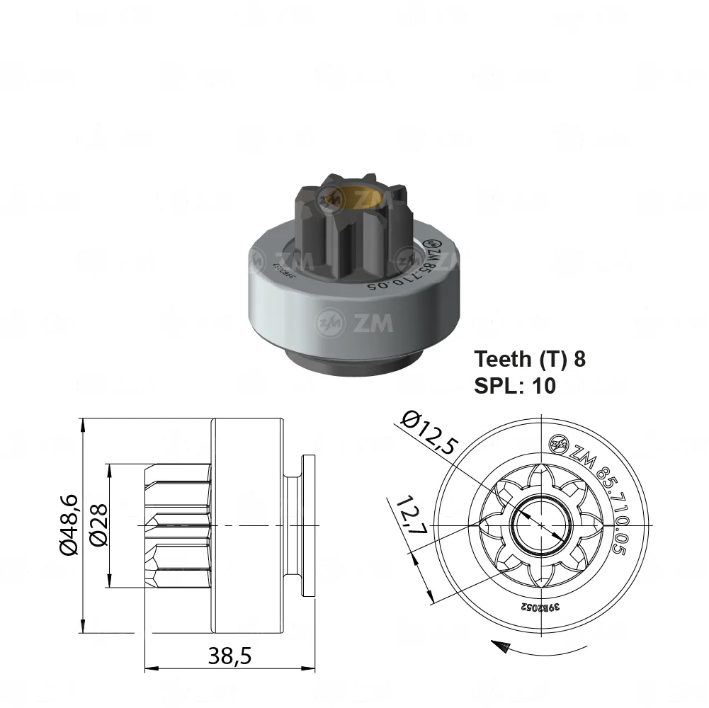 Impulsor de Partida ZM 85.710.05 ZM 8571005