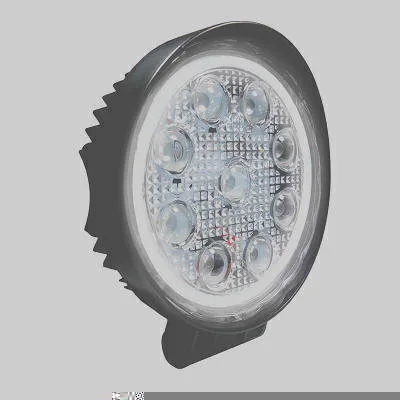 Farol Trabalho Redondo c/ Anel Luminoso Branco 27W