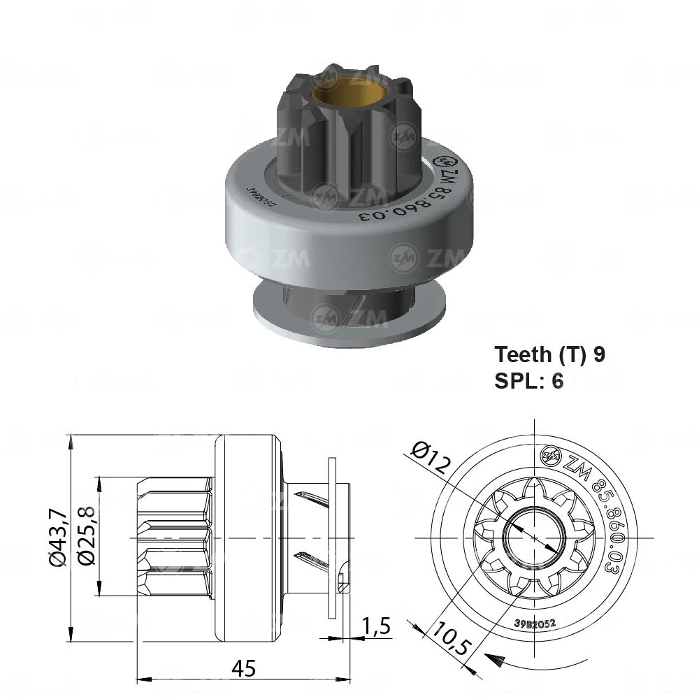 Impulsor de Partida ZM 85.860.03 ZM 8586003