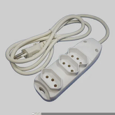 Extensão BR 3 Tomadas 2P+T 10A Cabo PP 3m Munido Conexão <1000V DNI DNI7233