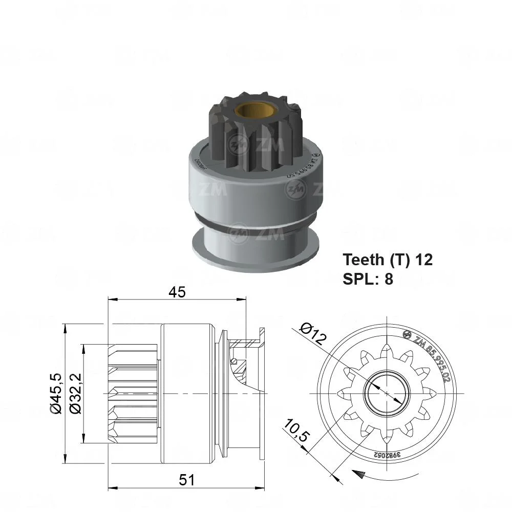 Impulsor de Partida ZM 85.995.01 ZM 8599501