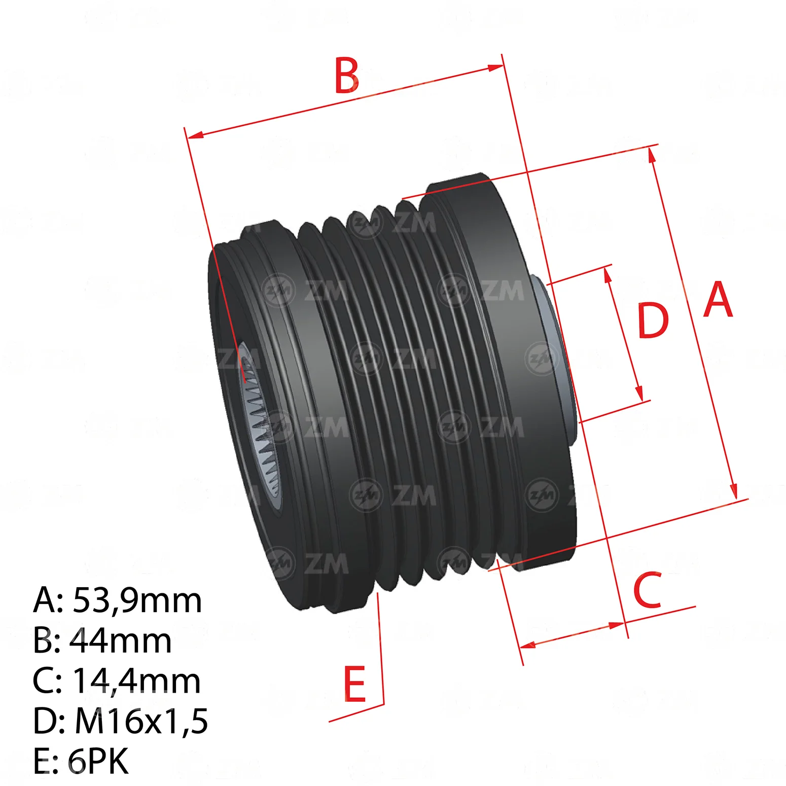 Polia OAP ZM 96.012.60 ZM 9601260