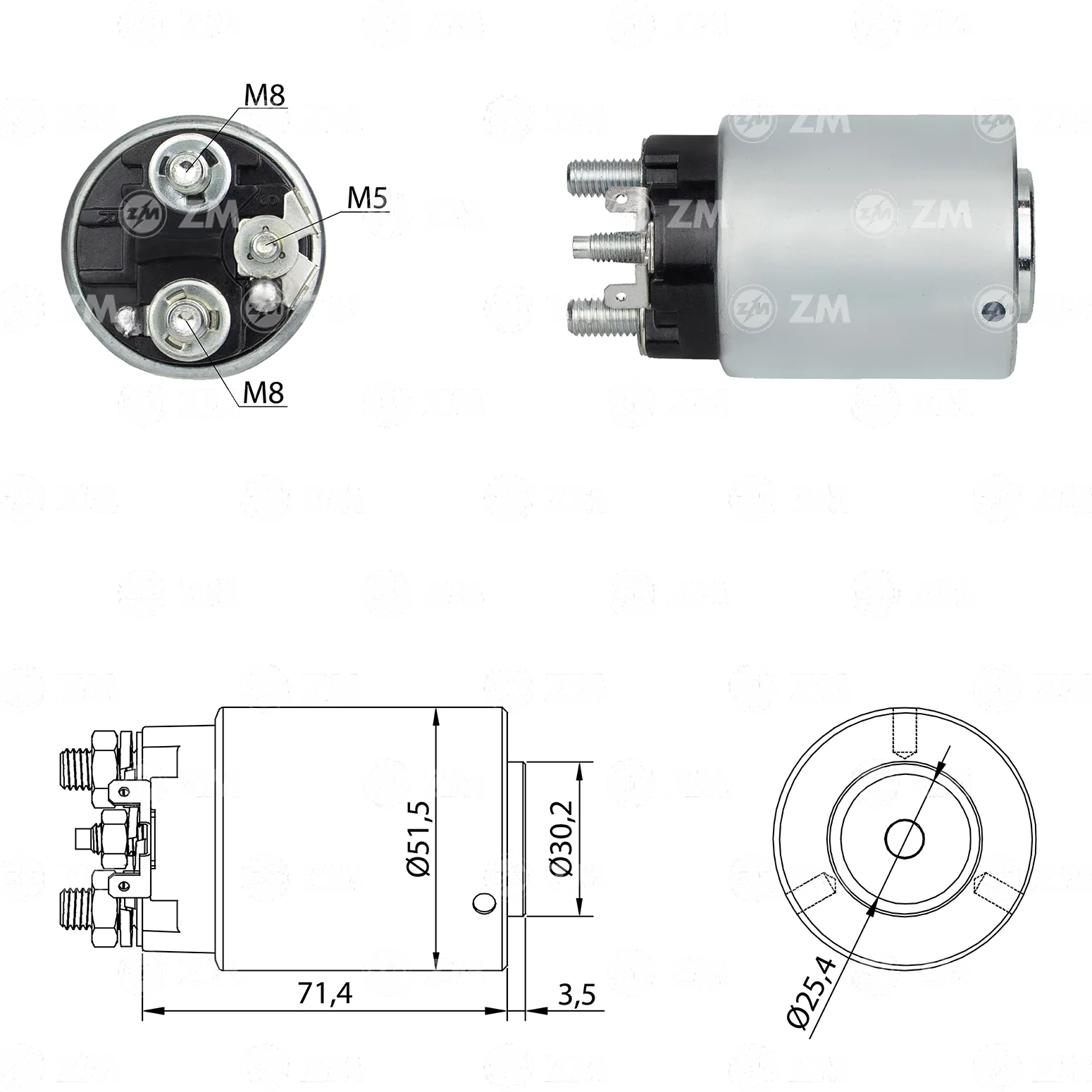 Relé de Partida ZM 5-861 ZM 5861