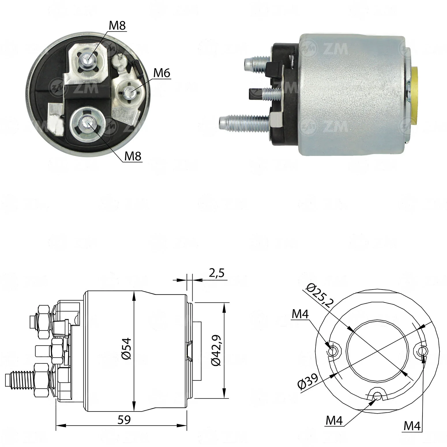 Relé de Partida ZM 3-495 ZM 3495