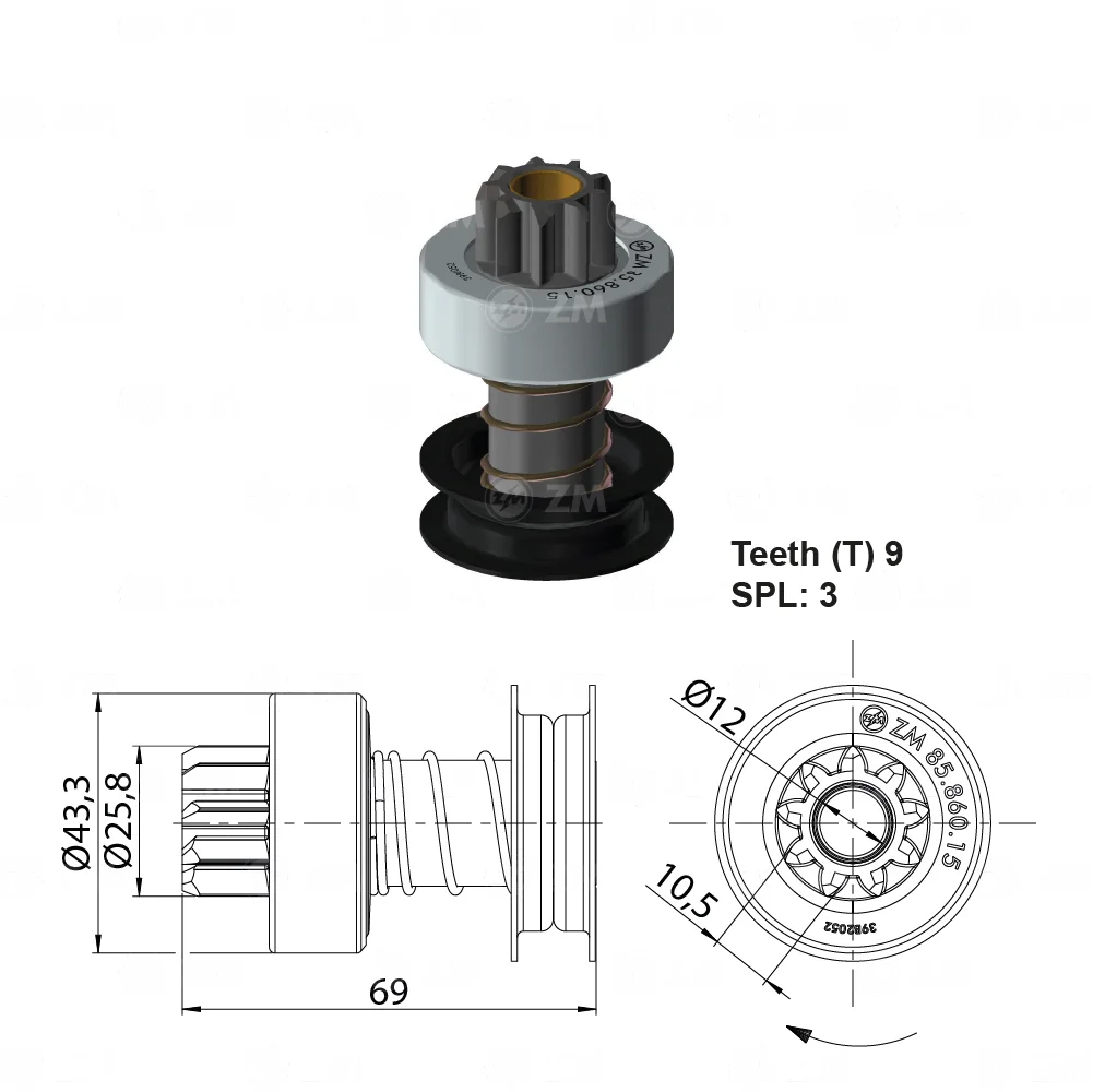 Impulsor de Partida ZM 85.860.15 ZM 8586015