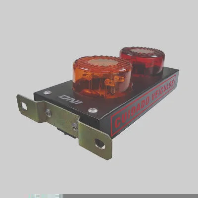 Mini Sinalizador Garagem Preto c/ LEDs e Bip Sonoro Bivolt DNI DNI6970