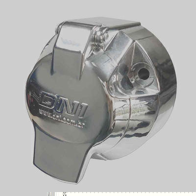 Tomada Engate Fêmea Redonda 7 Polos Polarizada Cromada Nylon DNI DNI8378