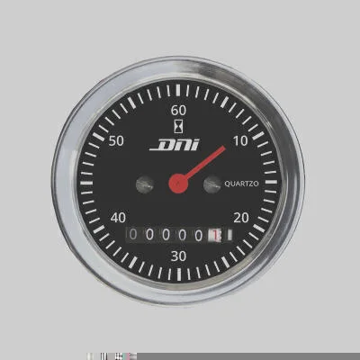 Horímetro Fundo PT Aro Cromado 52mm Bivolt Universal DNI DNI4503