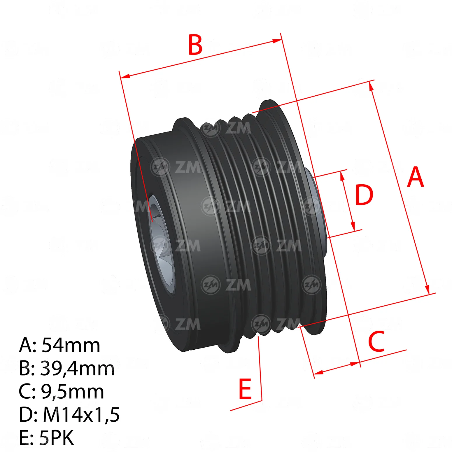 Polia OAP ZM 96.005.48 ZM 9600548