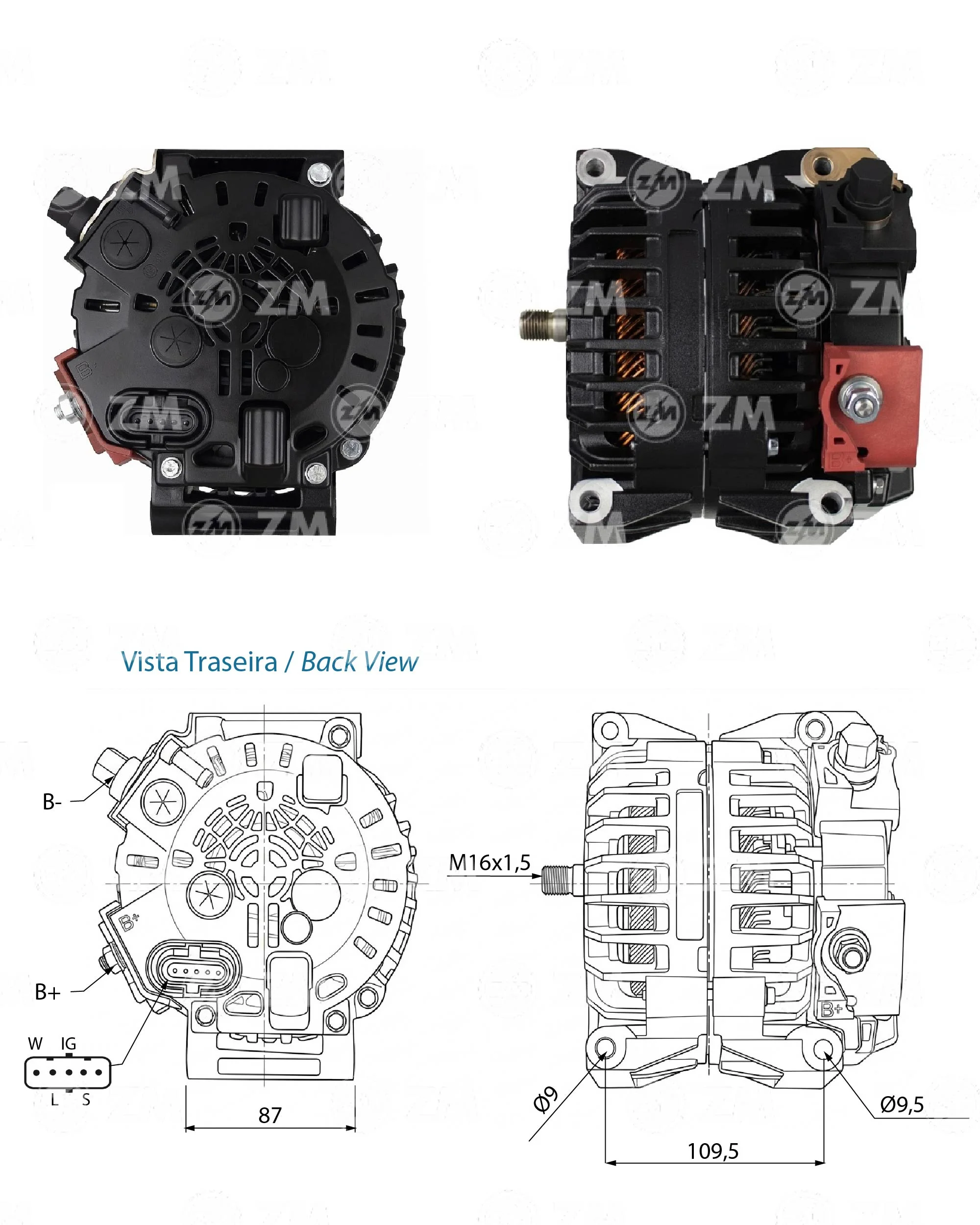 Alternador ZM 90.480.02 ZM 9048002