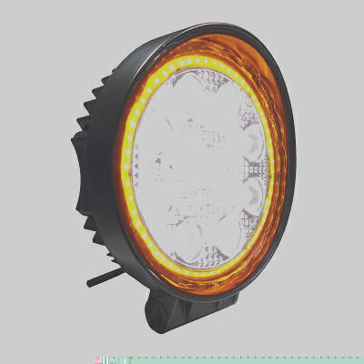 Farol Trabalho Redondo LED Branca Anel Âmbar 27W