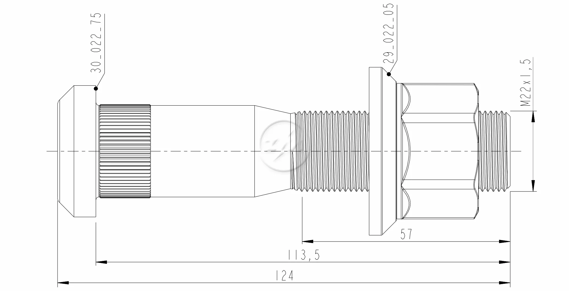 ZM 40.022.75 - Conjunto Parafuso de Roda - TRA