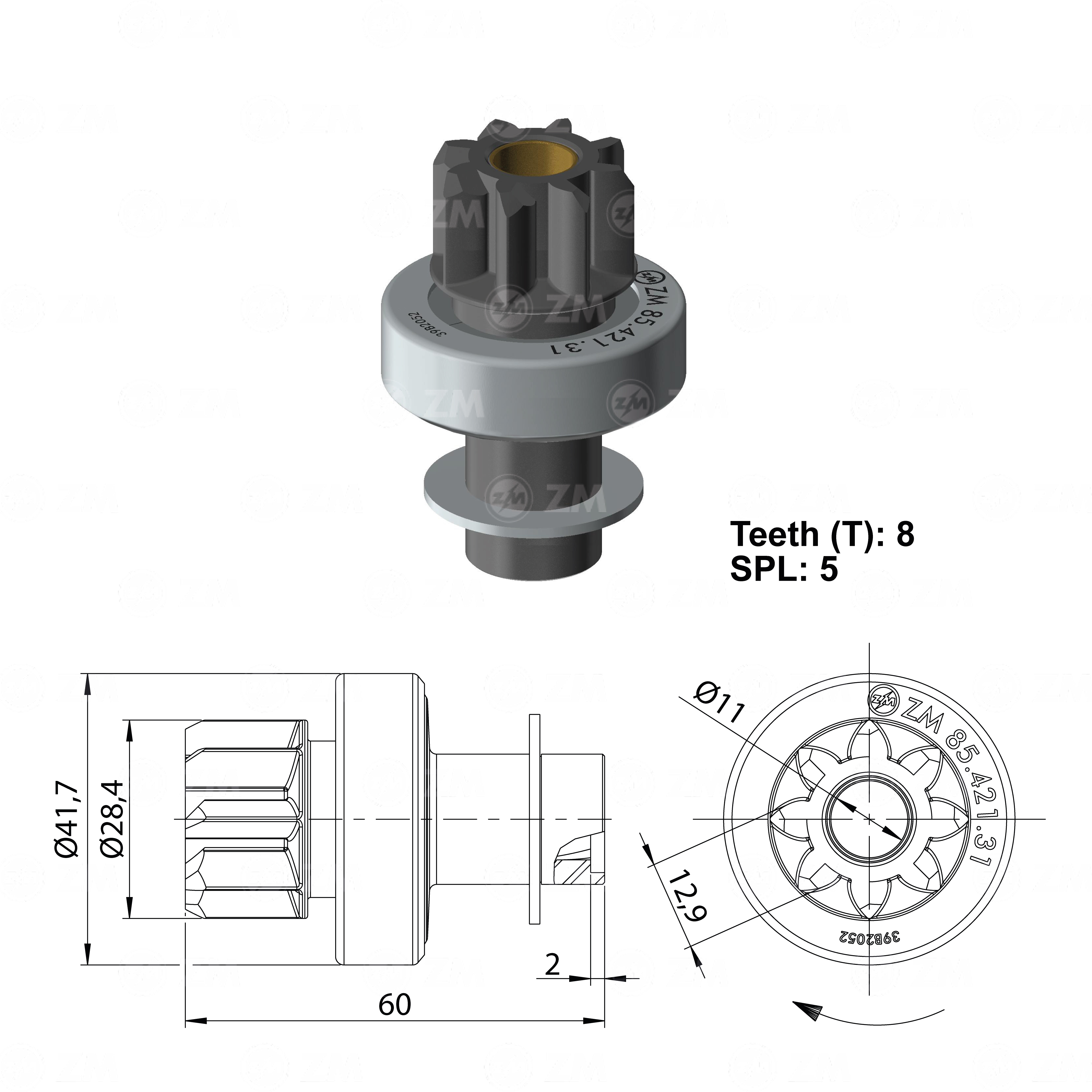 Impulsor de Partida ZM 85.421.31 ZM 8542131