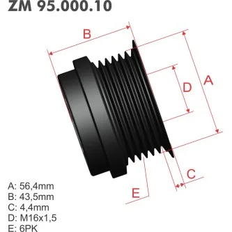 Polia Decoupler ZM 95.000.10 ZM 9500010