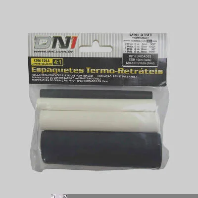 Espaguete Termo-Retrátil c/ Cola Contração 4:1 Kit 6 pcs DNI DNI5101