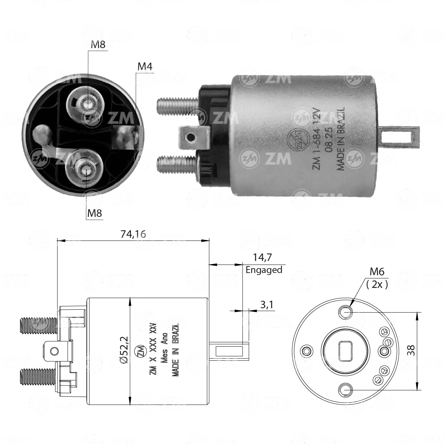 Relé de Partida ZM 1-684 ZM 1684