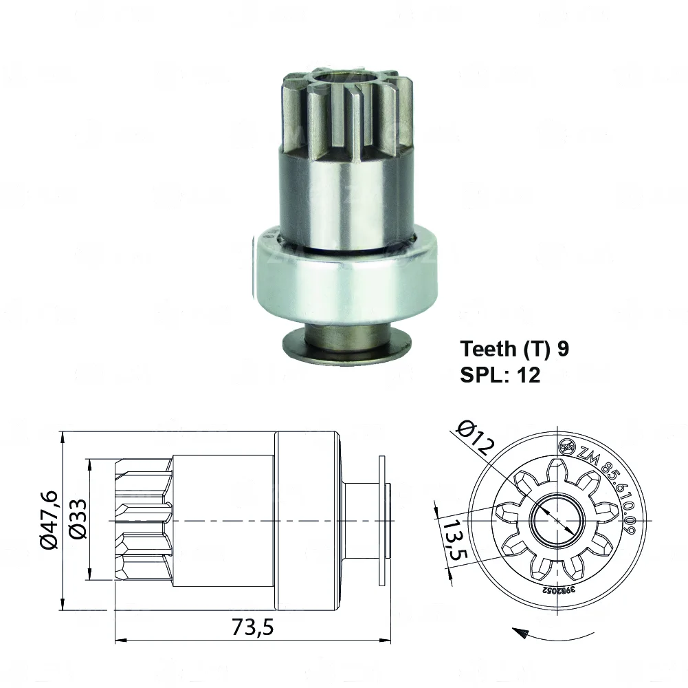 Impulsor de Partida ZM 85.610.09 ZM 8561009
