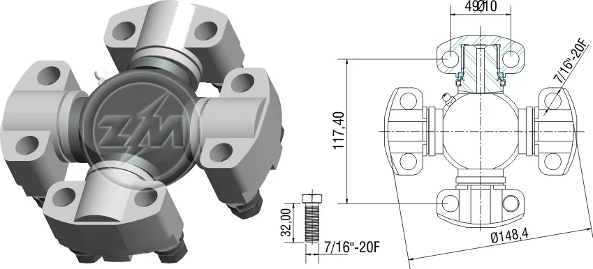 ZM 35.005.05 - Cruzeta ZM 3500505