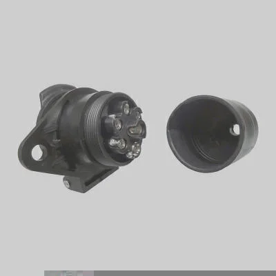 Tomada Engate Fêmea (Fixa) Redonda 7 Polos Polarizada Nylon DNI DNI8313