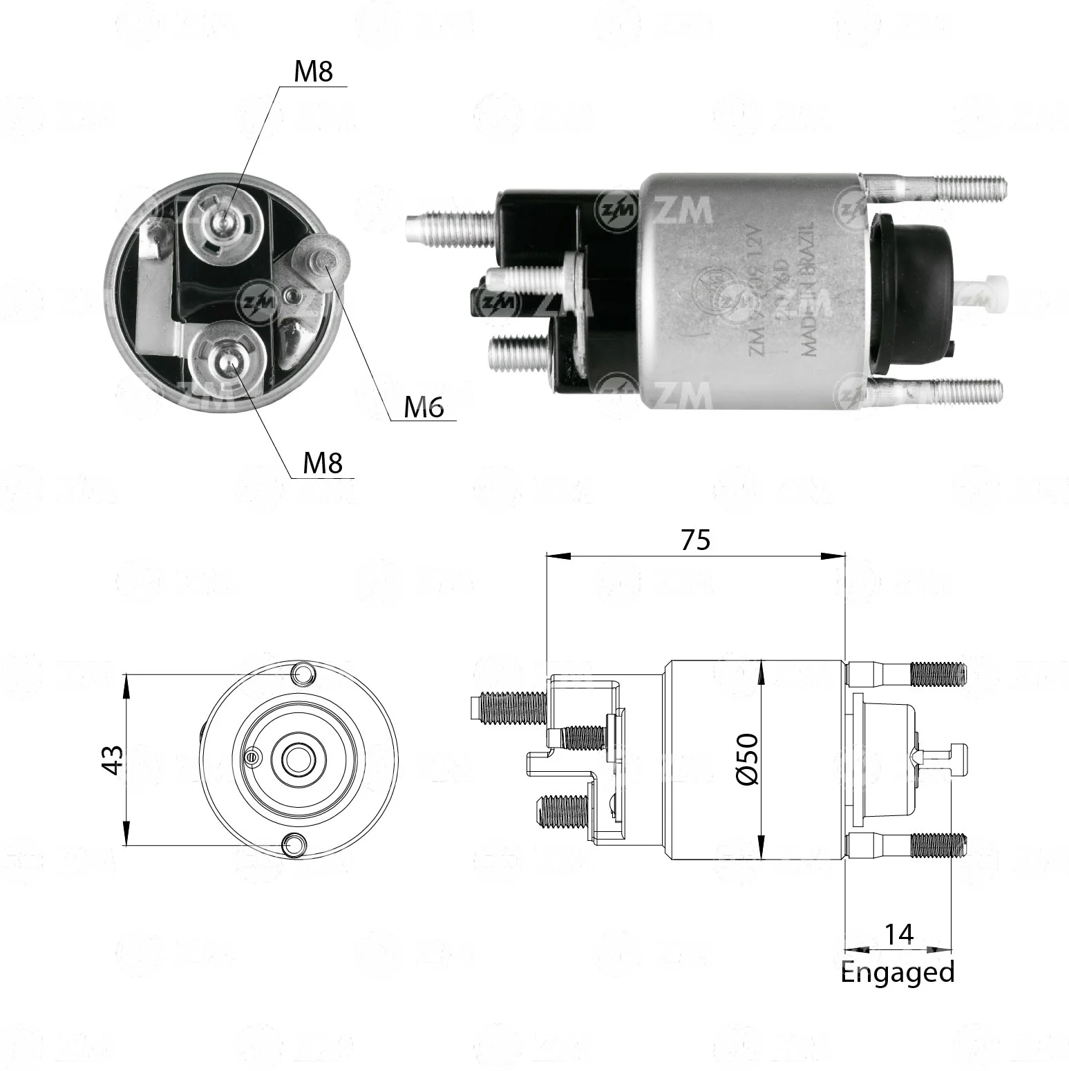 Relé de Partida ZM 9-709 ZM 9709