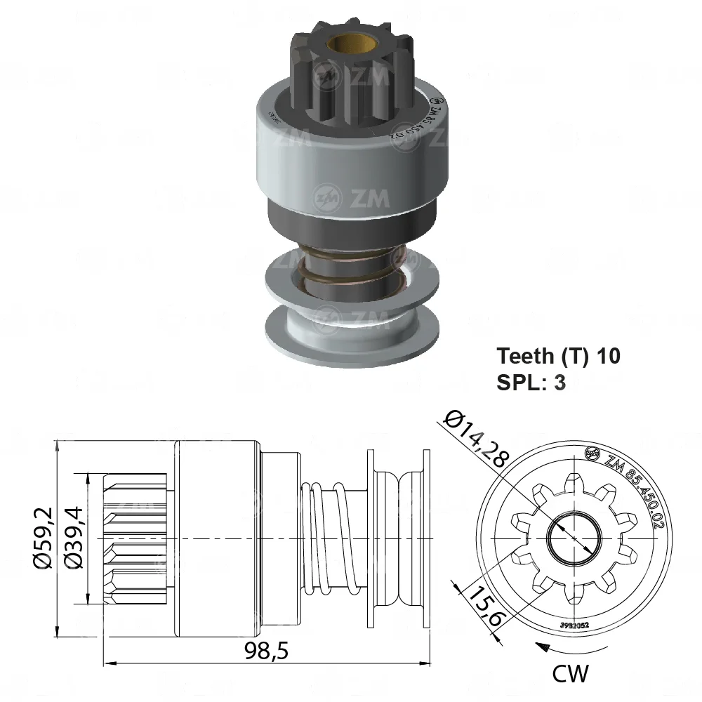 Impulsor de Partida ZM 85.450.02 ZM 8545002