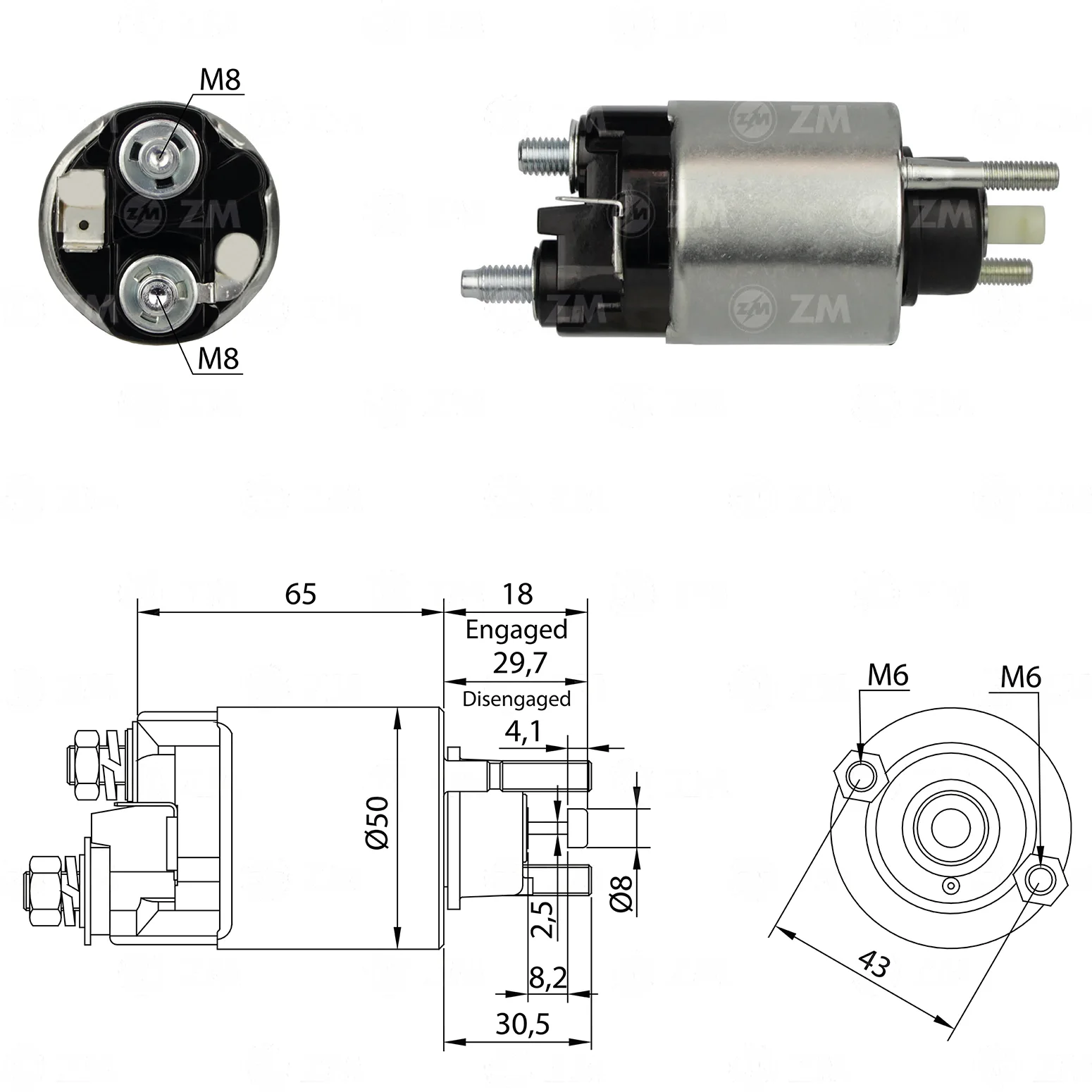 Relé de Partida ZM 708 ZM 708