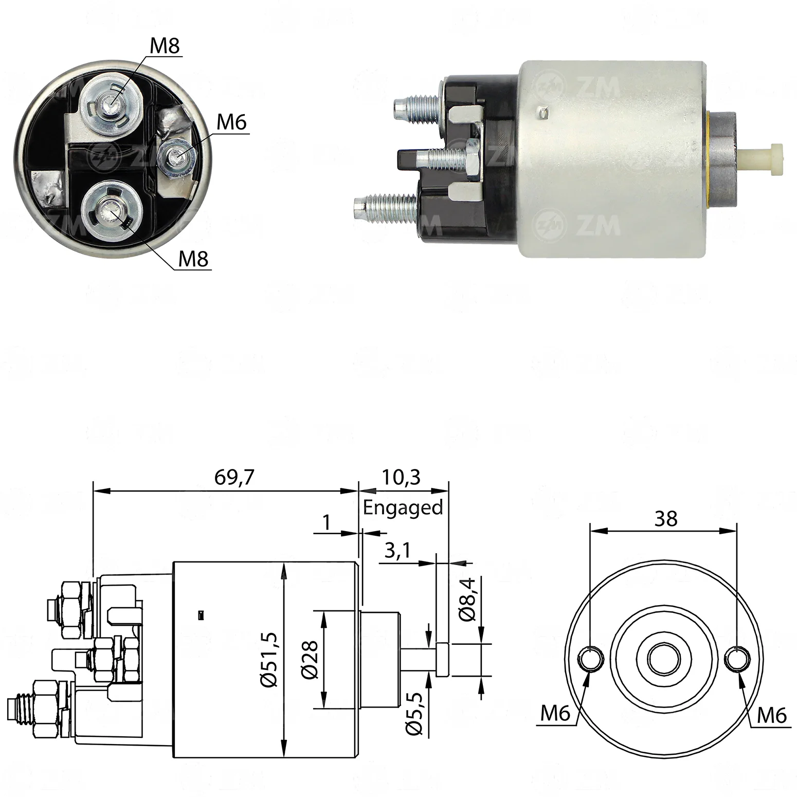 Relé de Partida ZM 2-996 ZM 2996