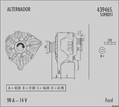 Alternador VALEO 439465.