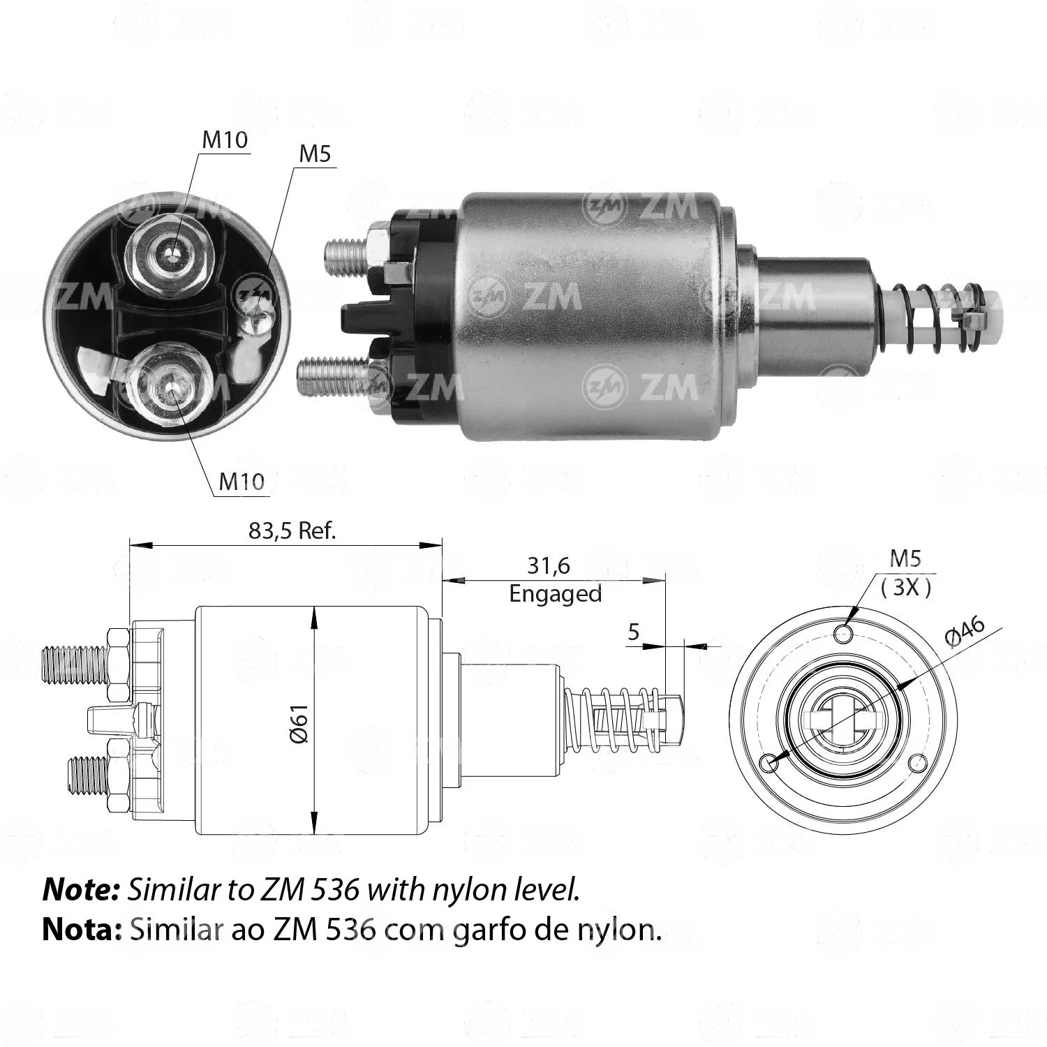 Relé de Partida ZM 636 ZM 636