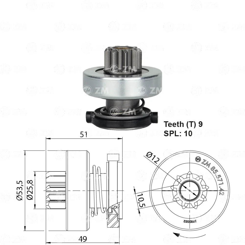 Impulsor de Partida ZM 85.571.42 ZM 8557142