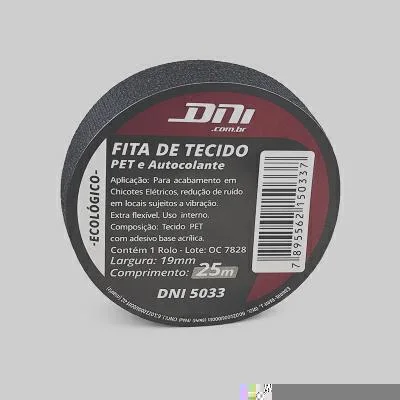 Fita Tecido PET Autocolante Ecológica 25m DNI DNI5033