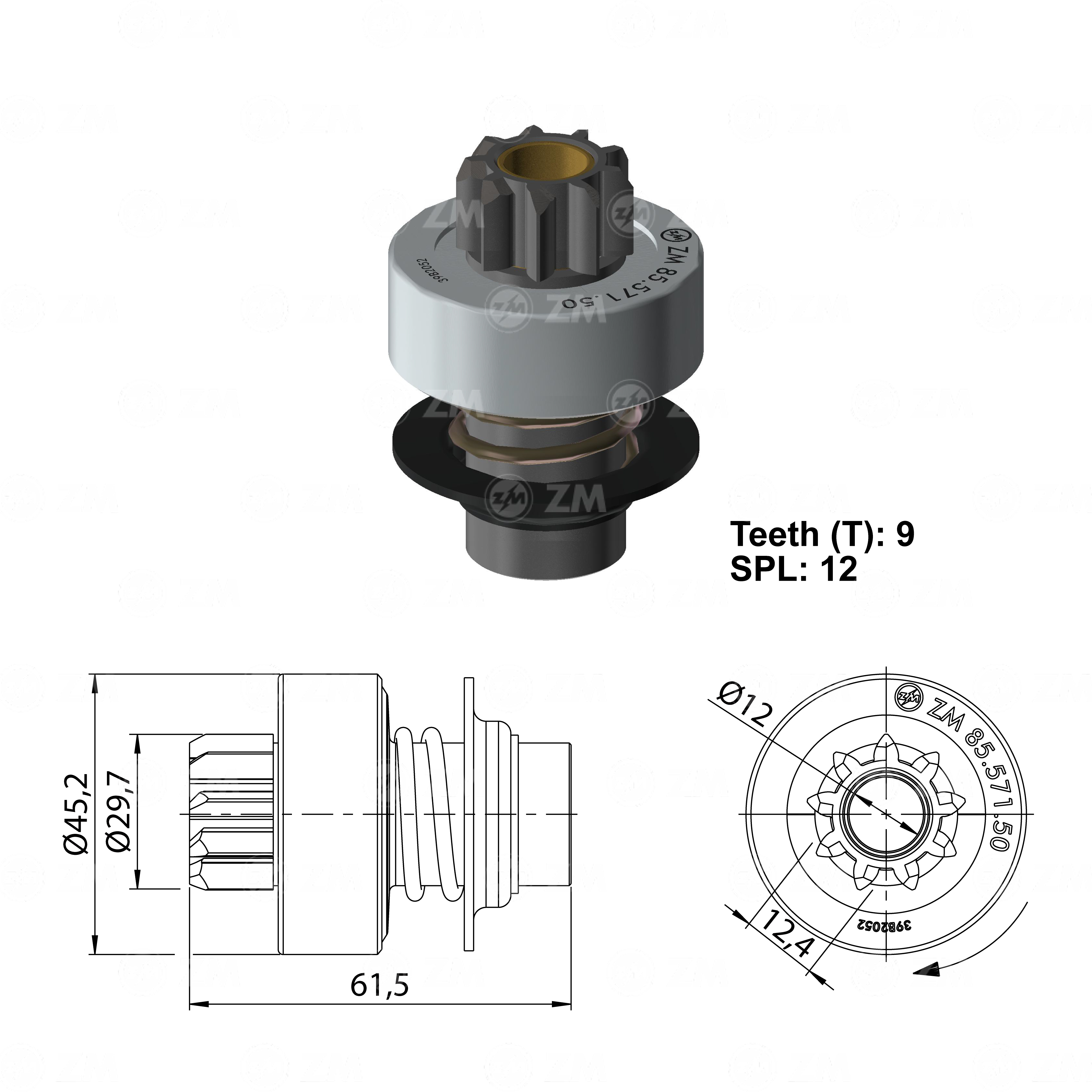 Impulsor de Partida ZM 85.571.50 ZM 8557150