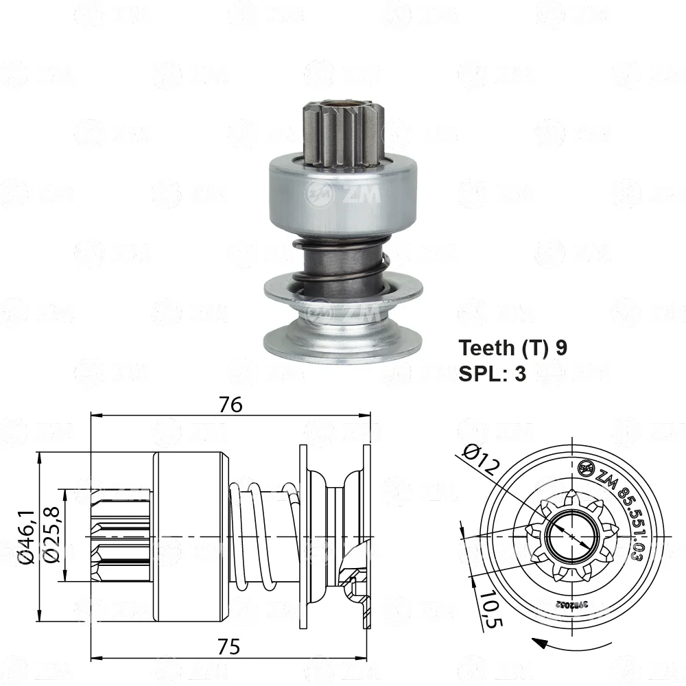 Impulsor de Partida ZM 85.551.03 ZM 8555103