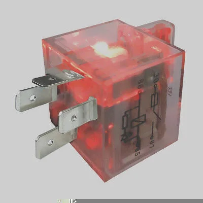 Relé Auxiliar Acrílico c/ LED e Fusível 40A de Pico 12V 4 Term.