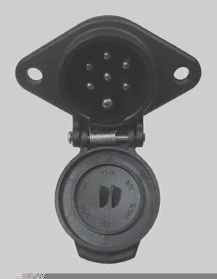 Tomada Engate Fêmea (Fixa) Redonda 7 Polos Polarizada Nylon