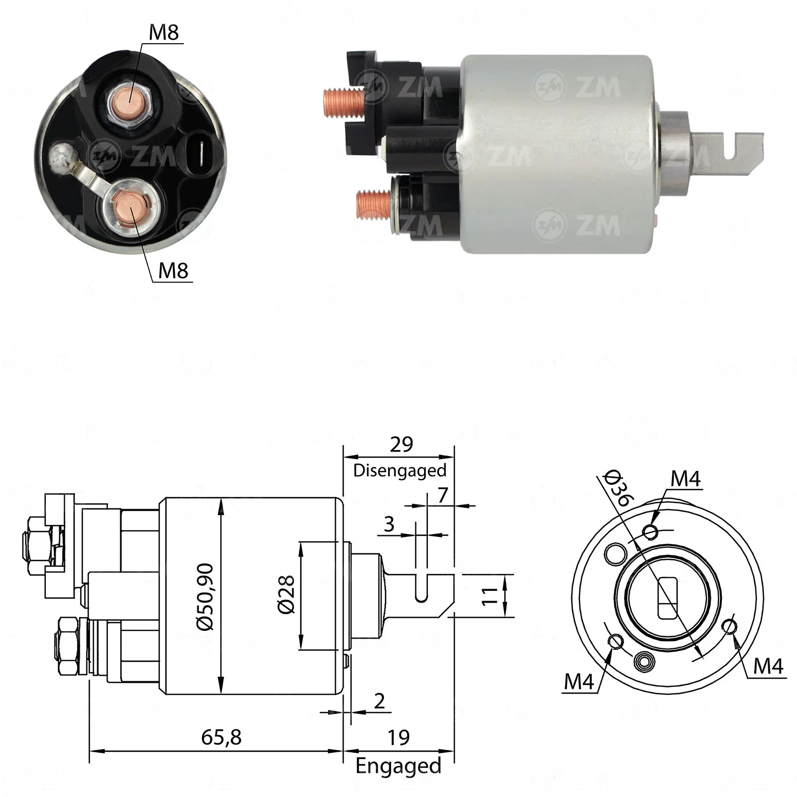 Relé de Partida ZM 608 ZM 608