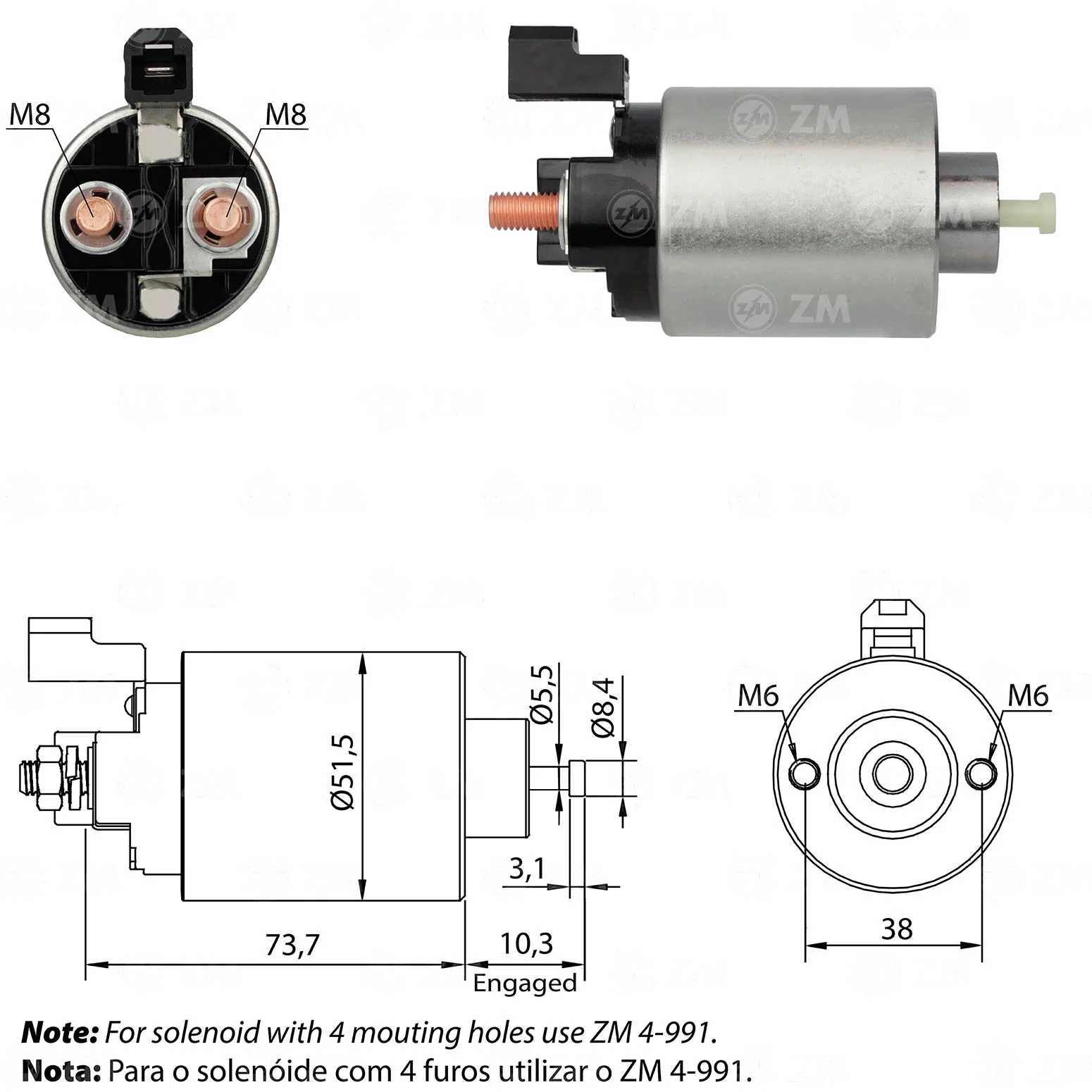Relé de Partida ZM 991 ZM 991