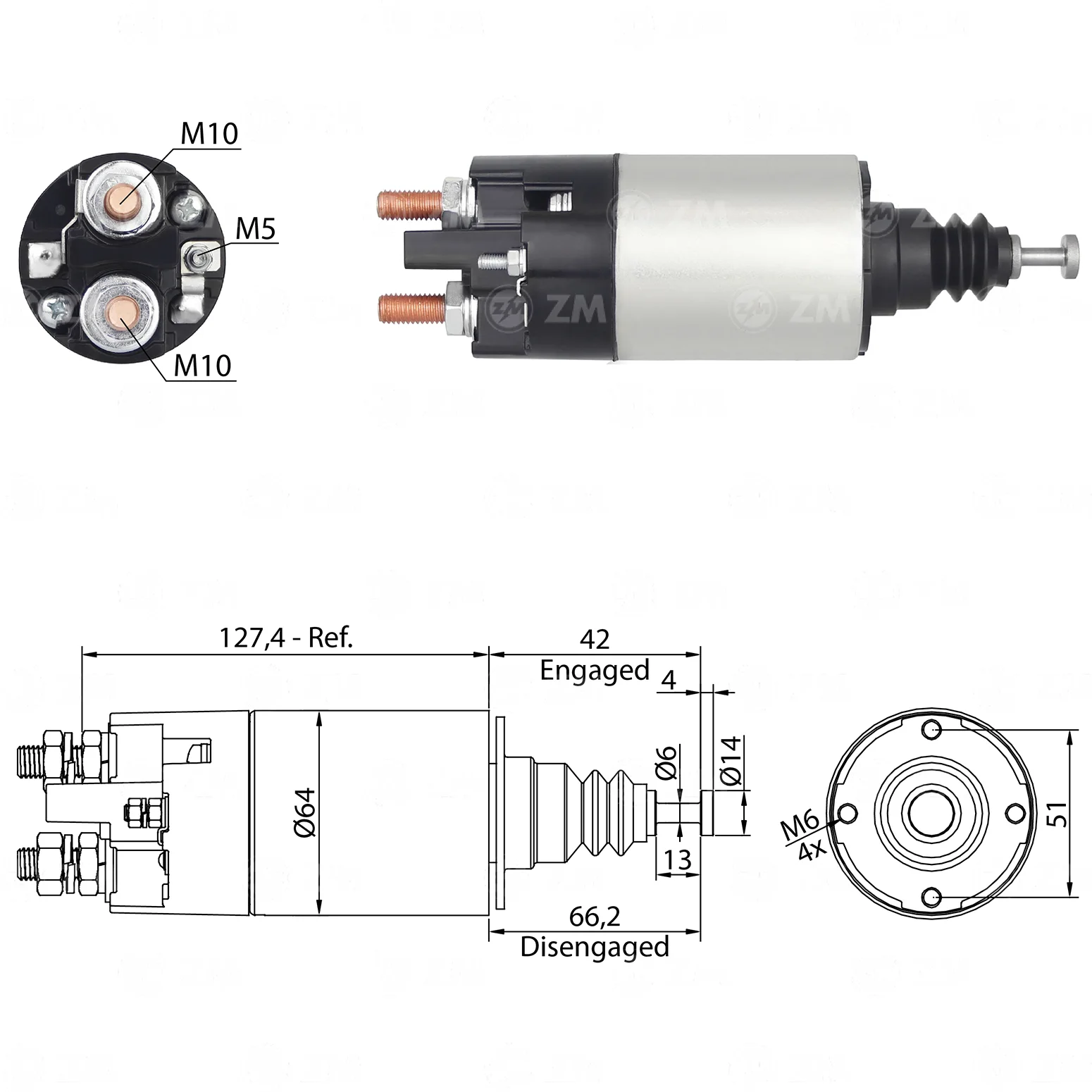 Relé de Partida ZM 4-842 ZM 4842