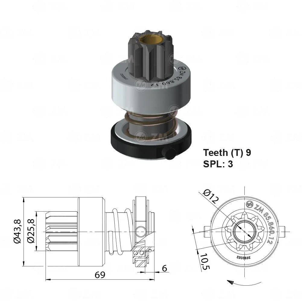 Impulsor de Partida ZM 85.860.12 ZM 8586012