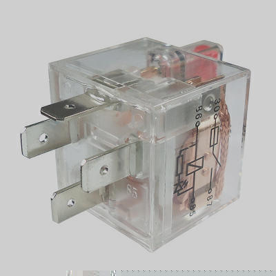 Relé Auxiliar Acrílico c/ LED e Fusível 40A de Pico 12V 4 Term. DNI DNI8101