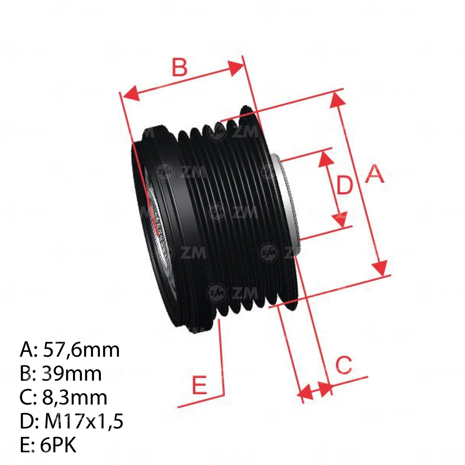 Polia OAP ZM 96.010.40 ZM 9601040