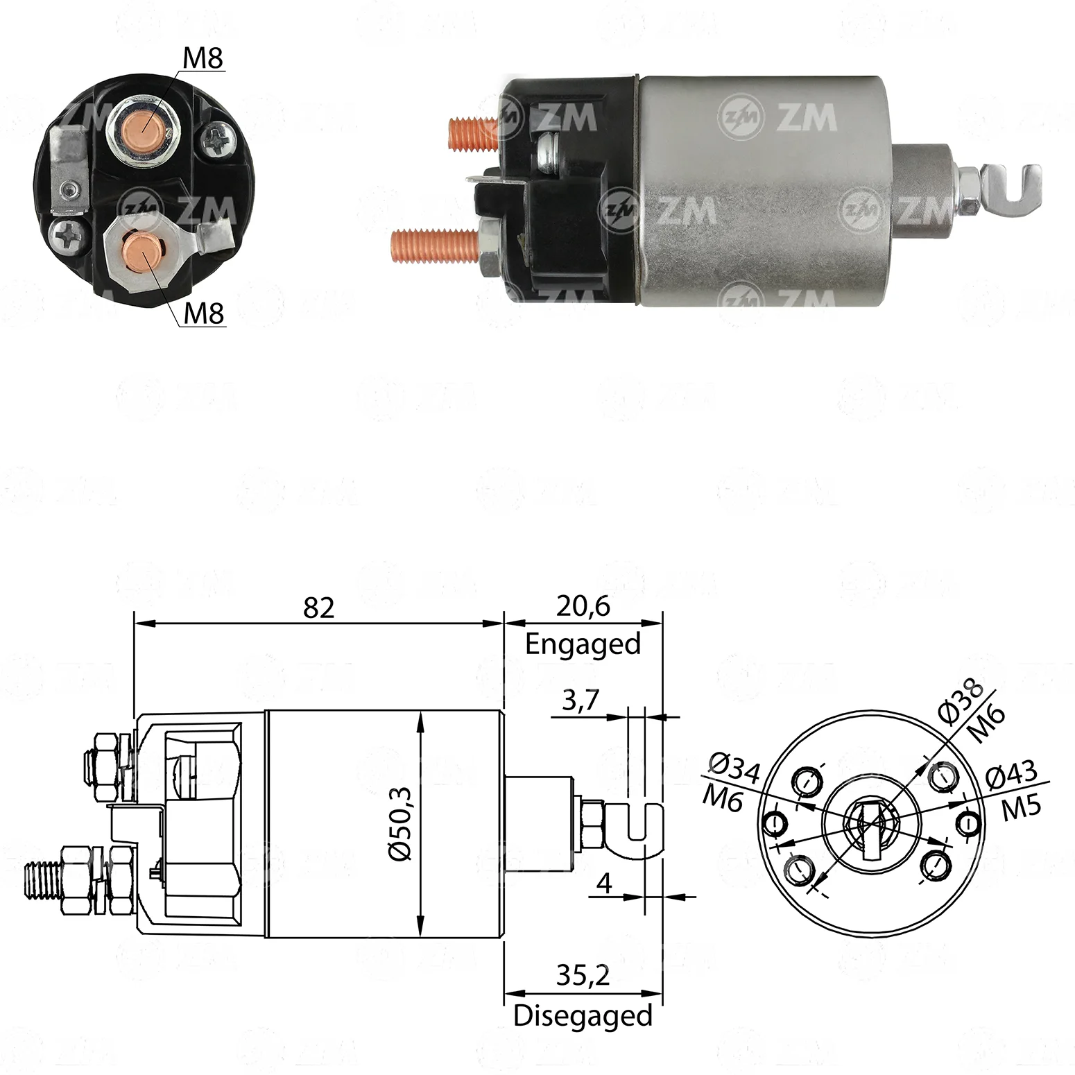 Relé de Partida ZM 1-660 ZM 1660