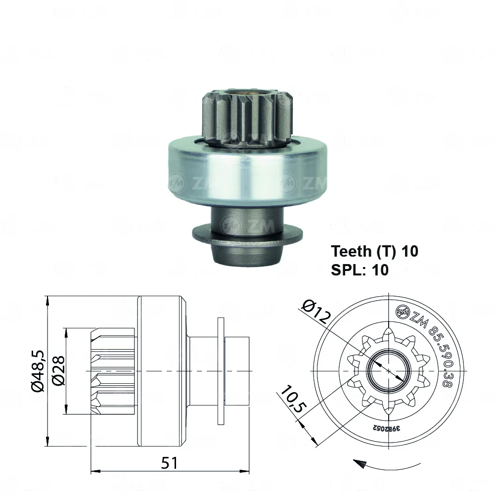 Impulsor de Partida ZM 85.590.38 ZM 8559038
